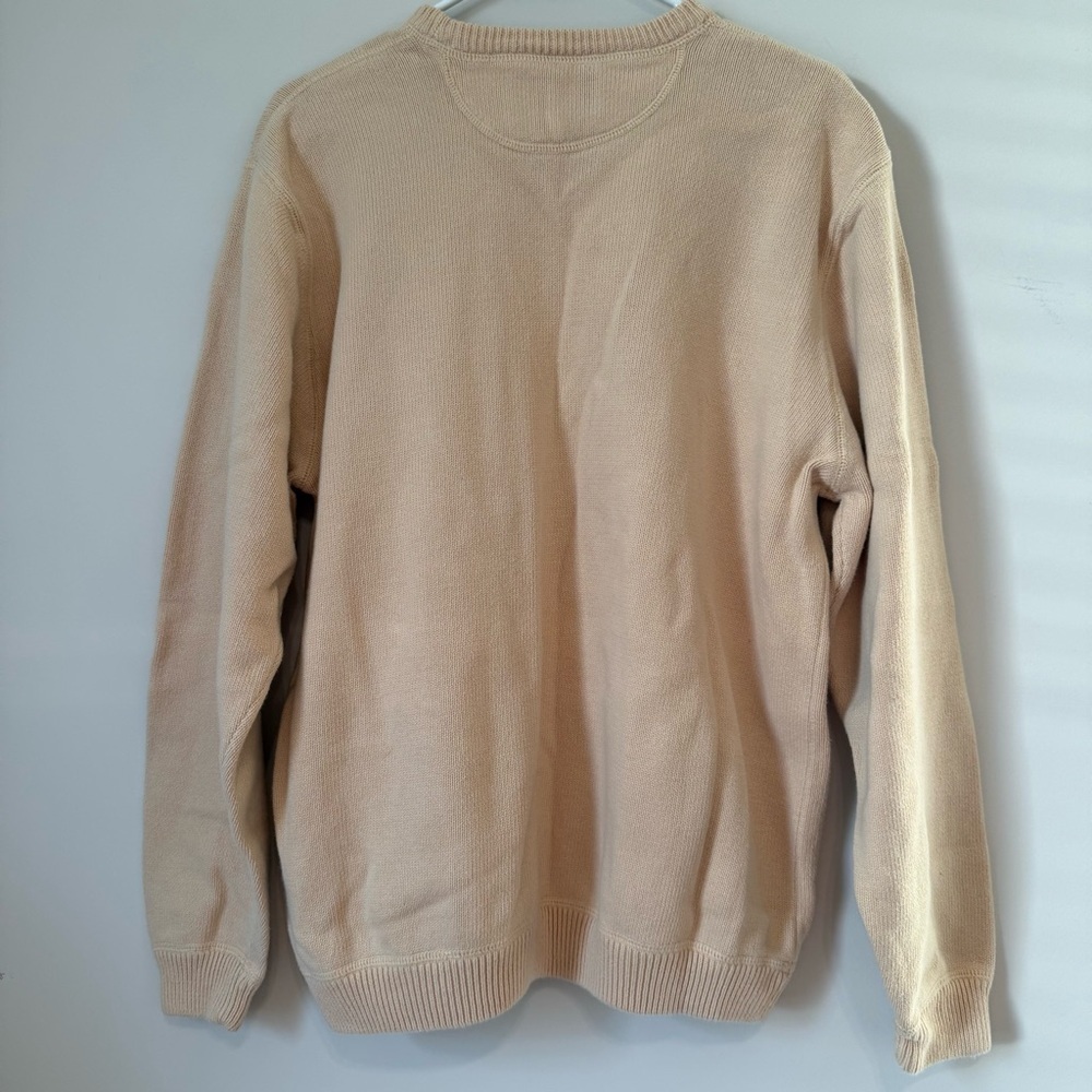 Eddie Bauer Vintage 90s Yellow Chunky Grandpacore Fisherman Men’s Cotton Sweater - Picture 8 of 10